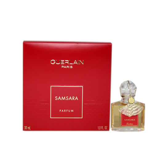 Guerlain Samsara Parfum Splash – an exotic and sensual fragrance with notes of sandalwood, jasmine, and ylang-ylang in a luxurious splash bottle.